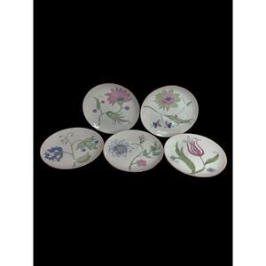 Taste Setters Set of 5 Cross Stitch Salad Plates 7.5 Inch Vintage